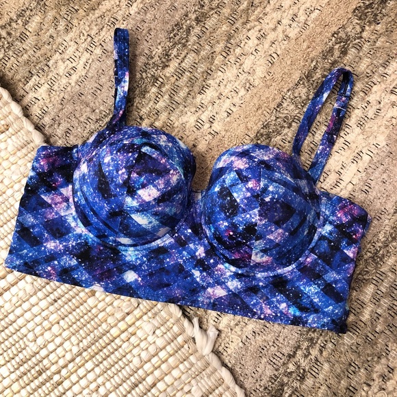 Torrid Galaxy Geo Push Up Bustier Swimsuit Top - Picture 4 of 8